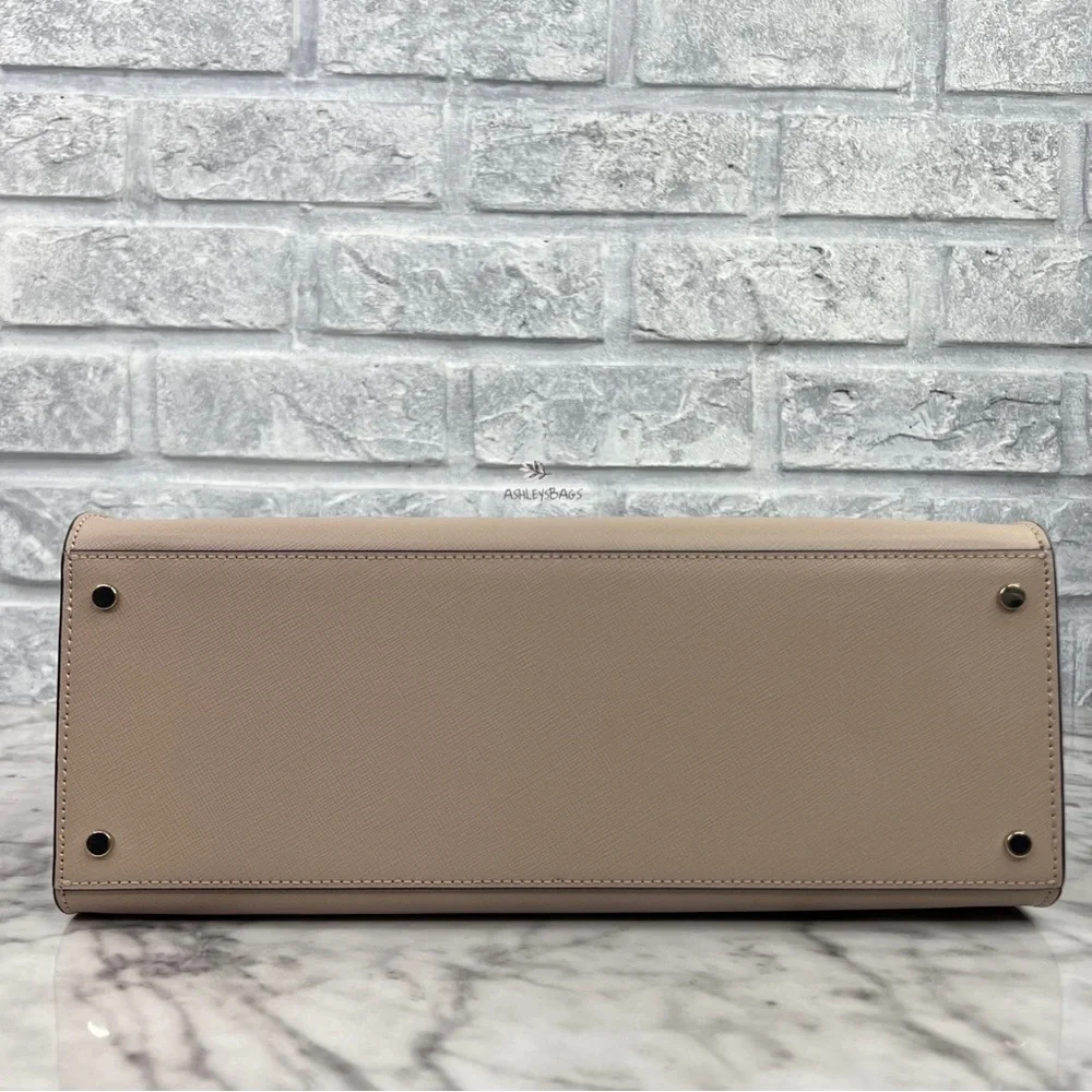 Kate Spade Staci Warm Beige Colorblock Large Satchel Crossbody